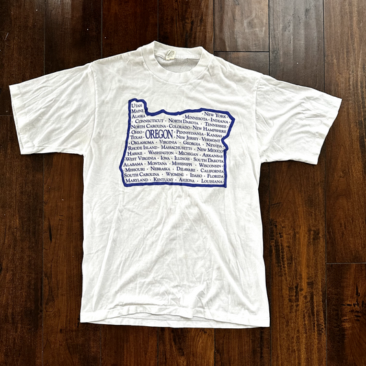 Oregon Trail West Map Vintage T Shirt Single Stitch State USA Cool 80s