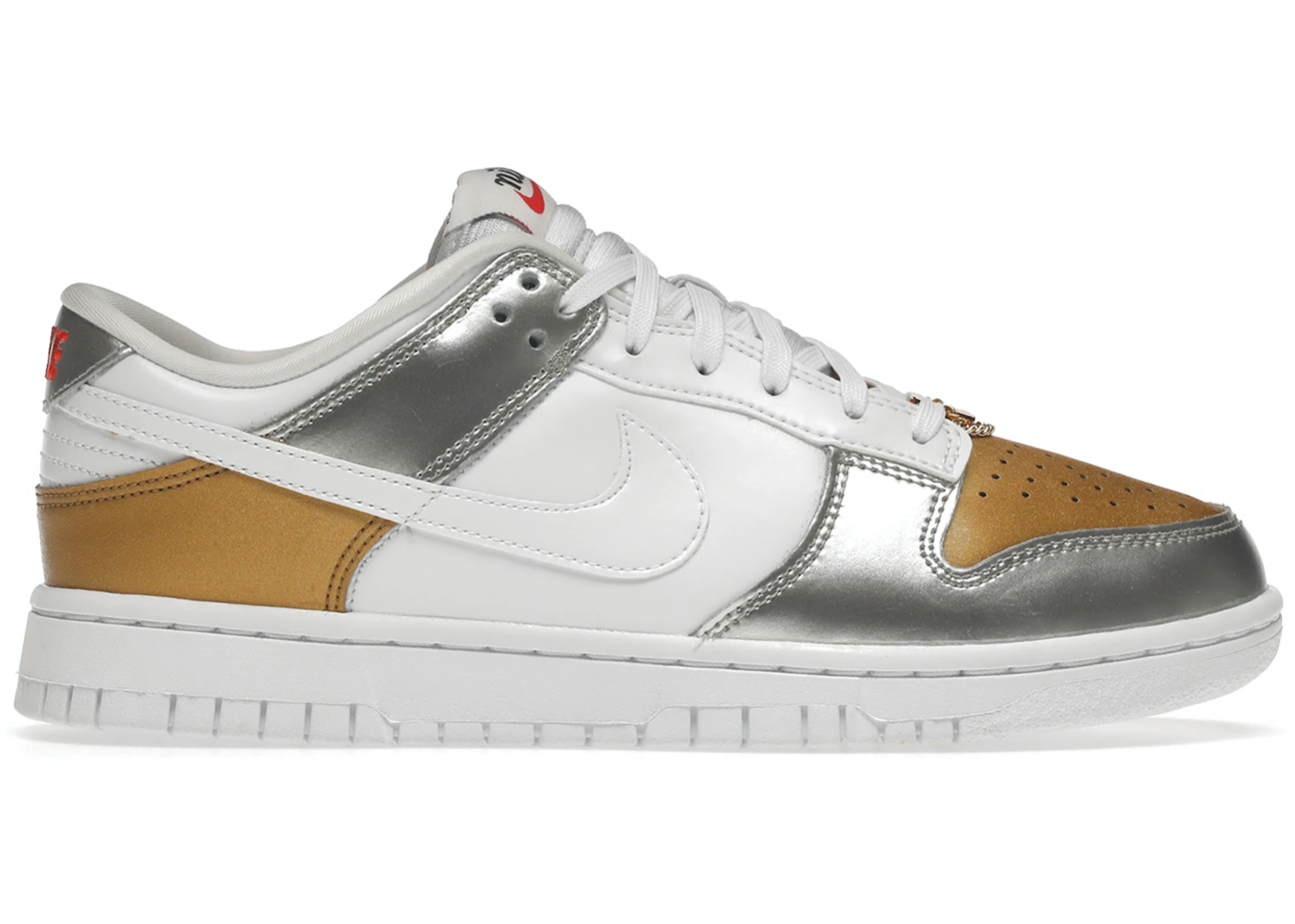 Nike Dunk Low Metallic Gold Silver Rare White High Summer Panda - DH4403-700