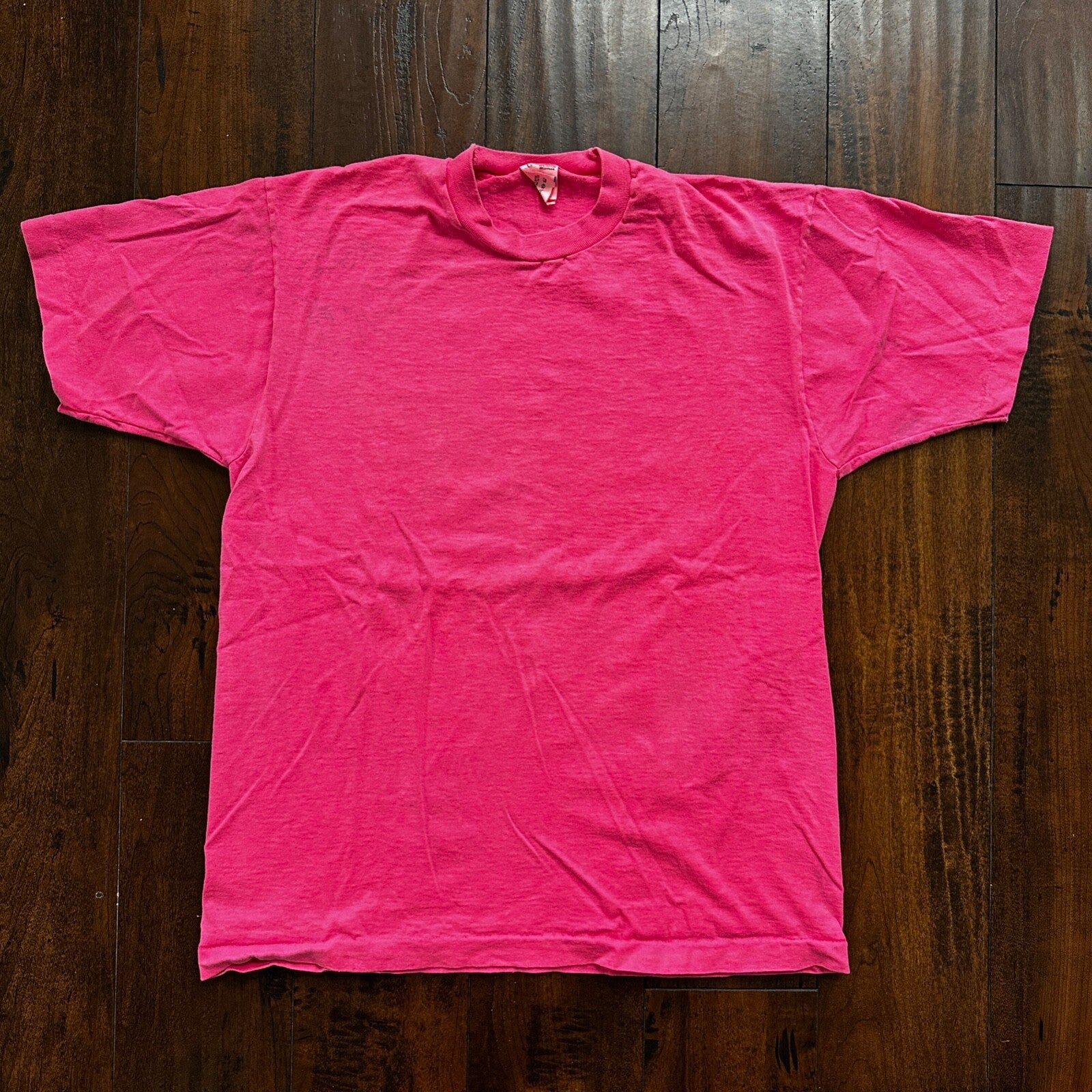Fruit of The Loom Pink USA Vintage T Shirt FOTL Blank Simple Essential 90s