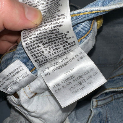 Levis 501 Vintage Y2K XX Straight Leg Jeans 36x30 Light Wash 2000s Act 35x29