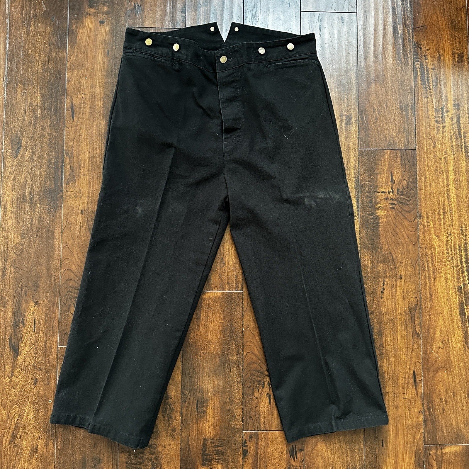 VTG Mens Scully Rangewear Cotton Canvas Outdoor Pants Buckleback Cowboy 38 Black