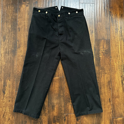VTG Mens Scully Rangewear Cotton Canvas Outdoor Pants Buckleback Cowboy 38 Black