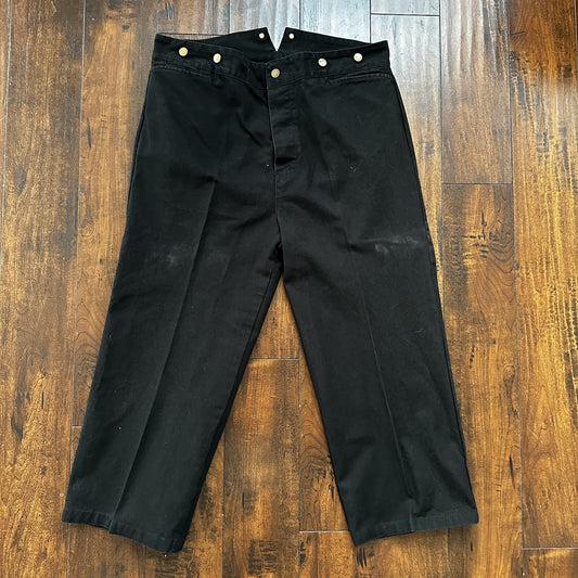 VTG Mens Scully Rangewear Cotton Canvas Outdoor Pants Buckleback Cowboy 38 Black