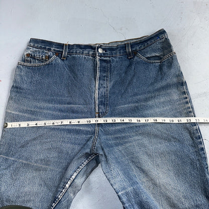 Vintage Womens Levis 29501 0115 Med Wash High Rise 501 Mom Jeans USA 38x28