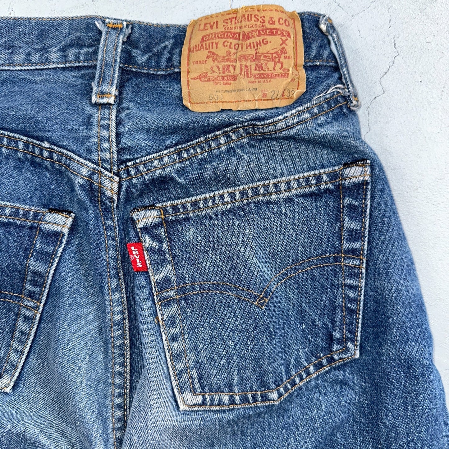 Levis 501 Vintage 80s Redline Selvedge USA XX Jeans Med Wash 27x32 Act 24x28
