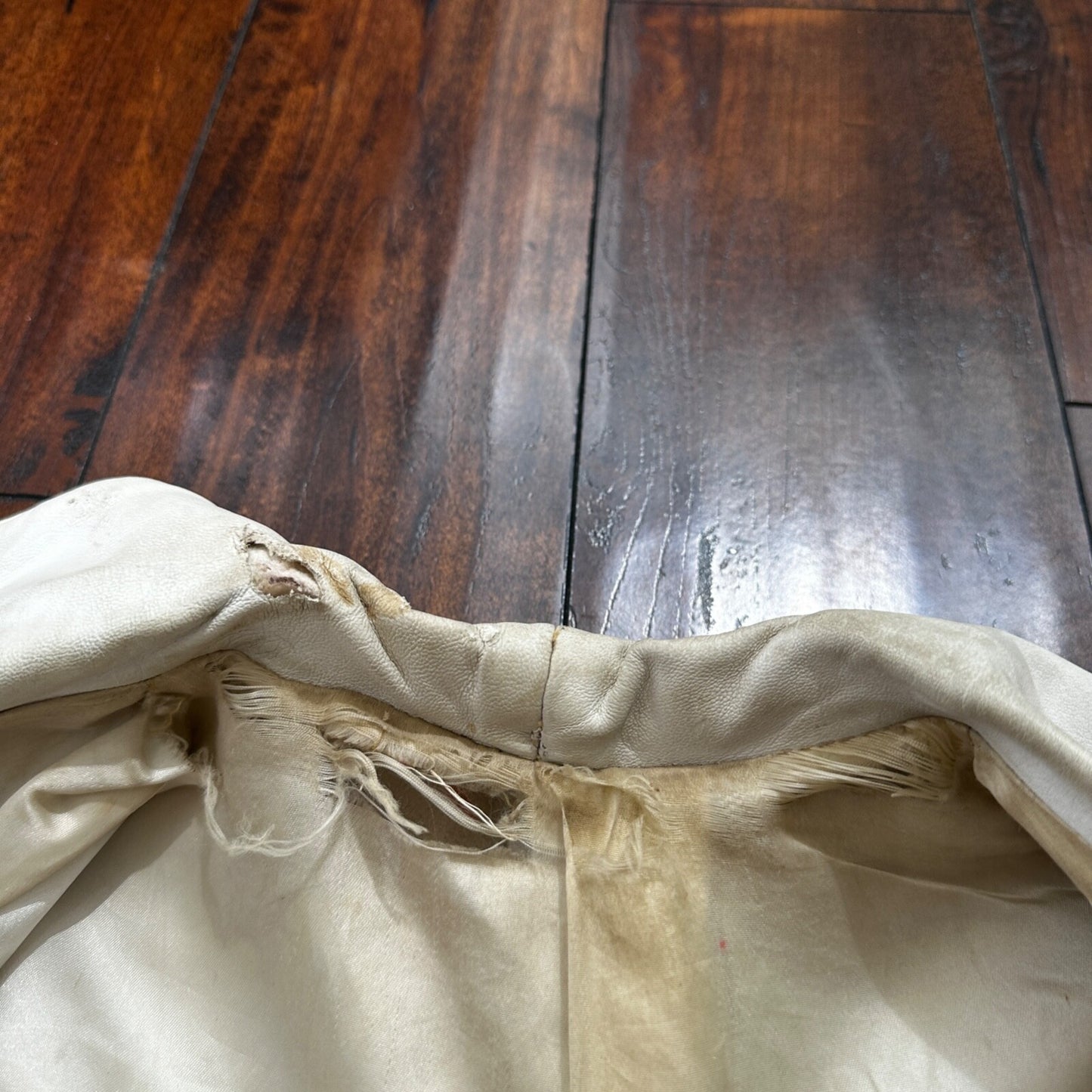 VTG White Leather Western Rancher Jacket 1960s Rockabilly Unisex 60s 50s Button