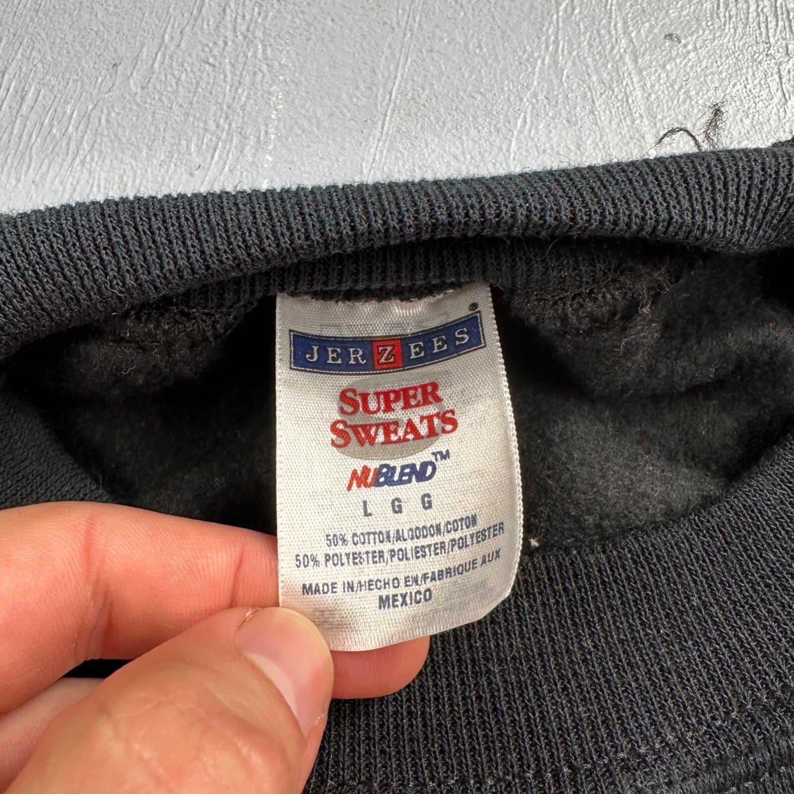 VTG Jerzees Sport Blank Sweatshirt L 1990s Y2K Black Crewneck Basic