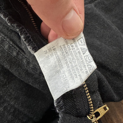 Vintage Lee Original Jeans Women's Long Black High Rise Tapered Capri 26x25 90s