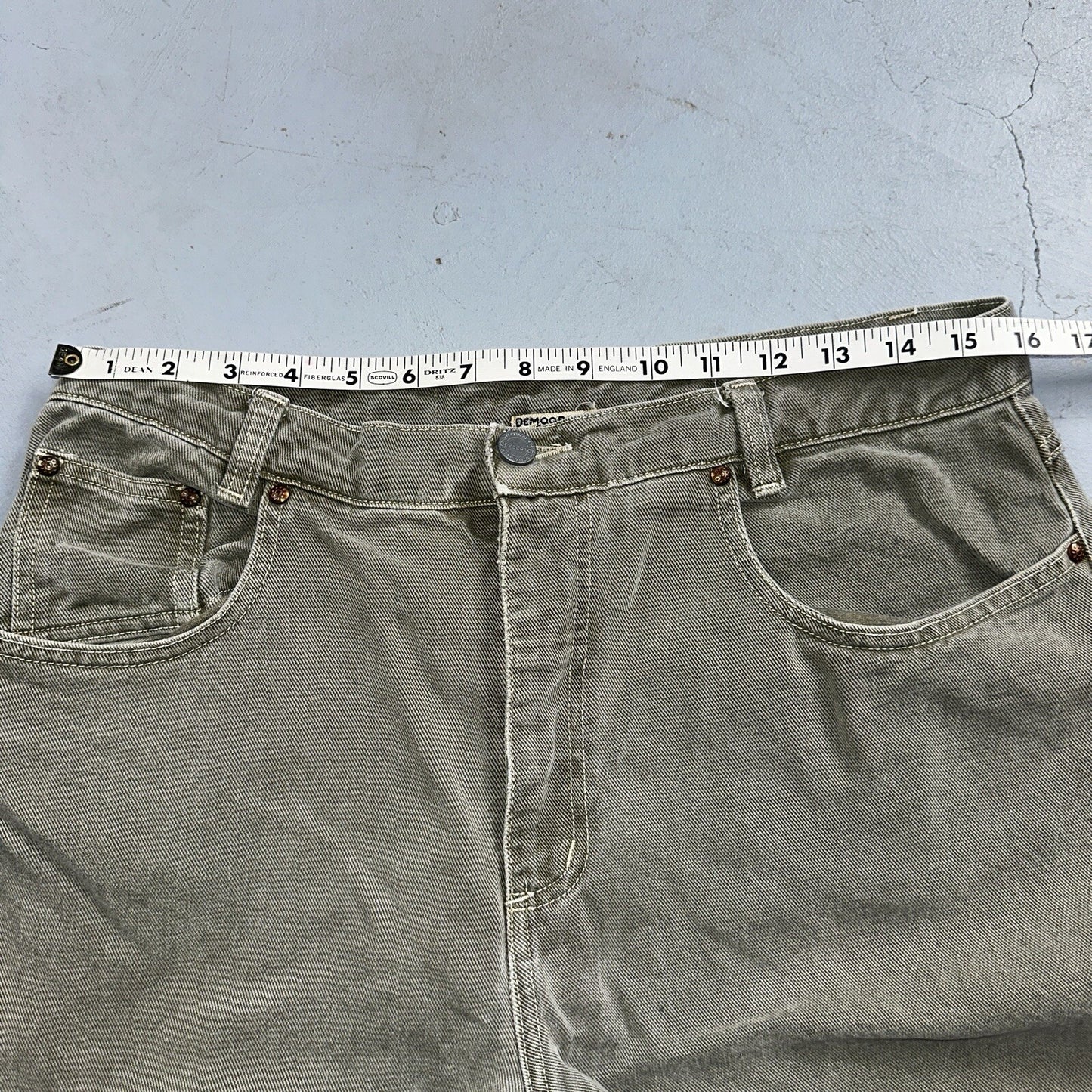 Democracy Jeans Womens 16 Green Denim Pants Banana Republic VTG USA High Rise