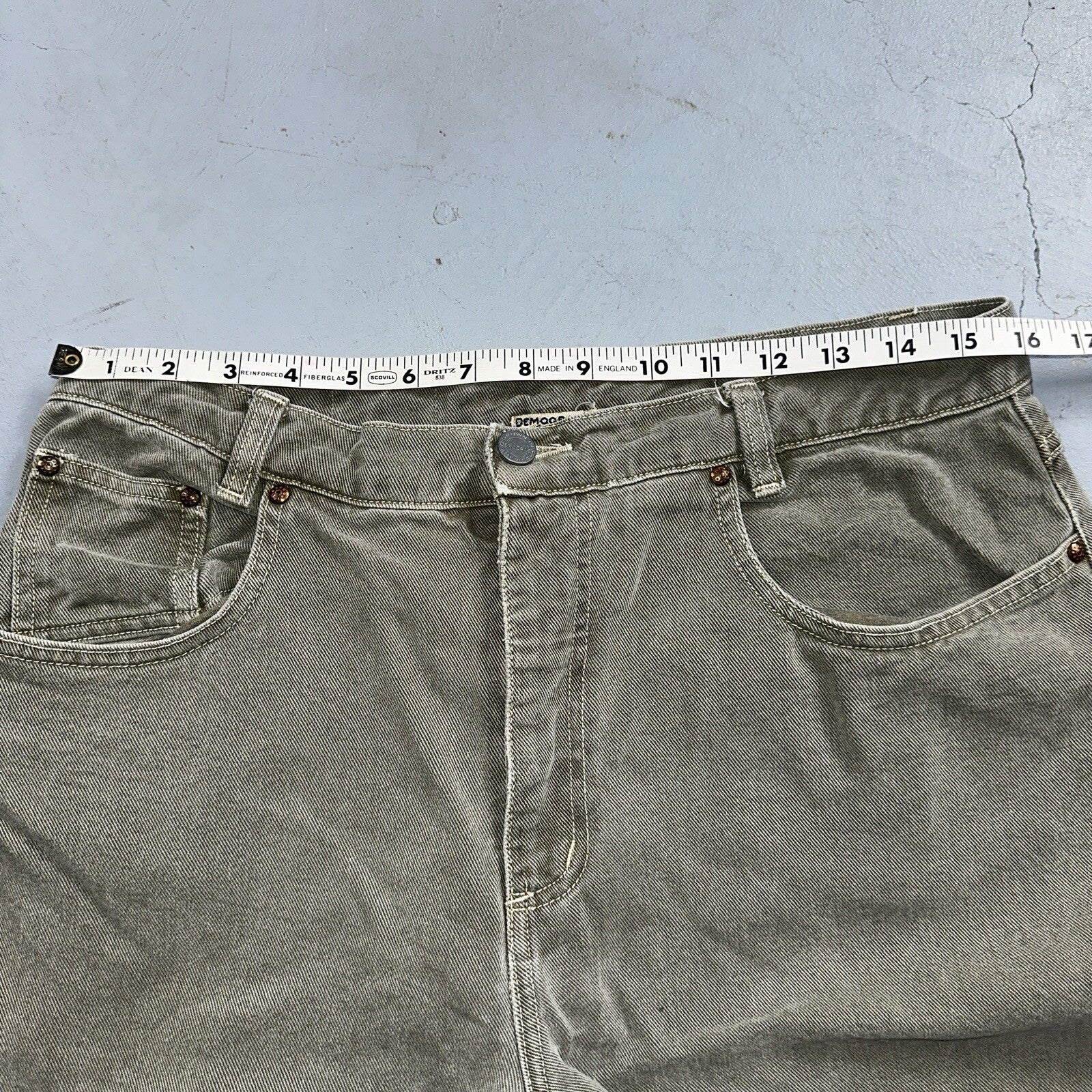 Democracy Jeans Womens 16 Green Denim Pants Banana Republic VTG USA High Rise