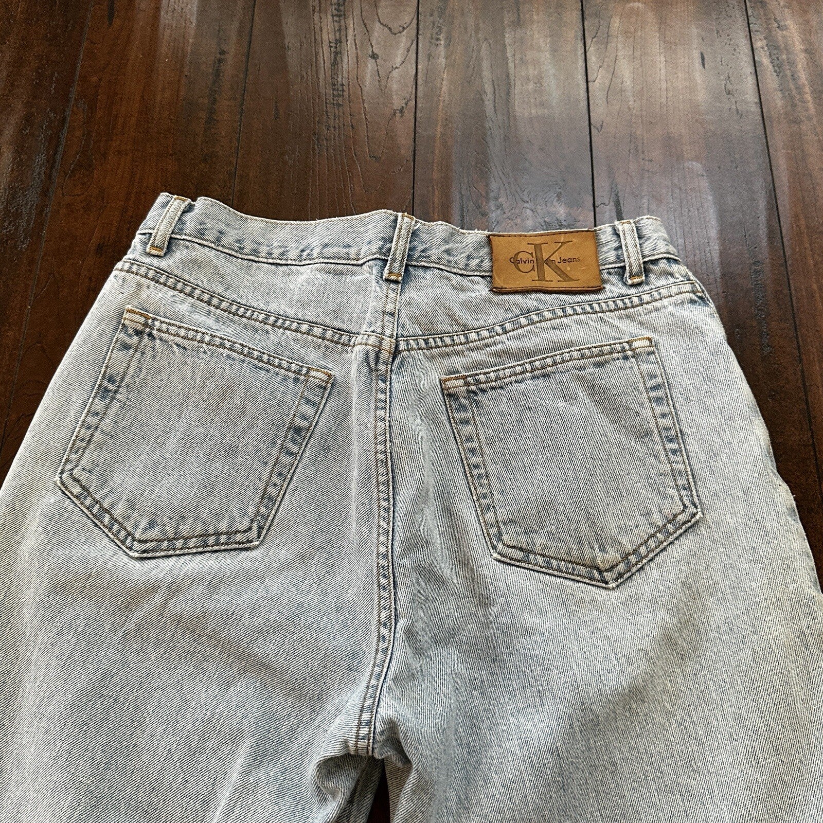 Vintage Calvin Klein Jeans Mens 34 Blue Stonewash 1990s USA 90s 31x27 Light