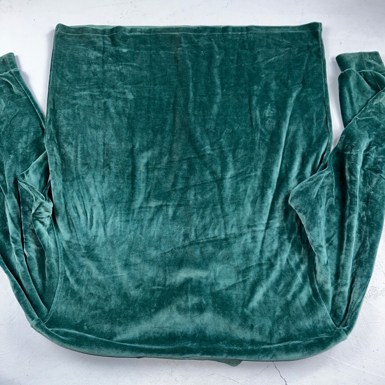 VTG Mens Lands’ End V-Neck Cotton Blend Velour L/S PULLOVER Made USA Sz XL 90s