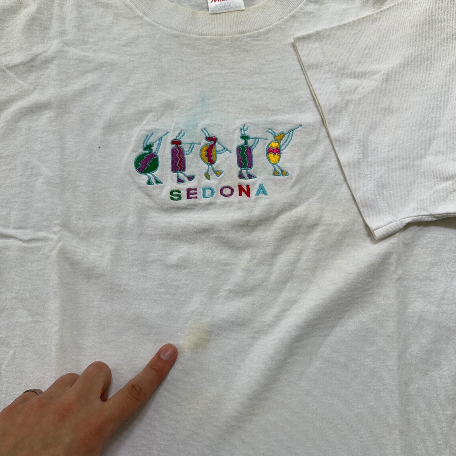 Sedona Arizona Travel VTG T Shirt Single Stitch White Miller Embroidery USA