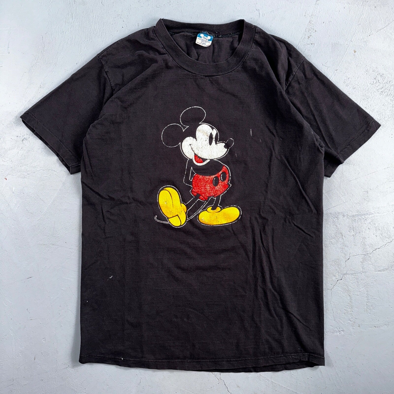 Disney Mickey Mouse 90s VTG T Shirt Faded Black Single Stitch Graphic XL Classic