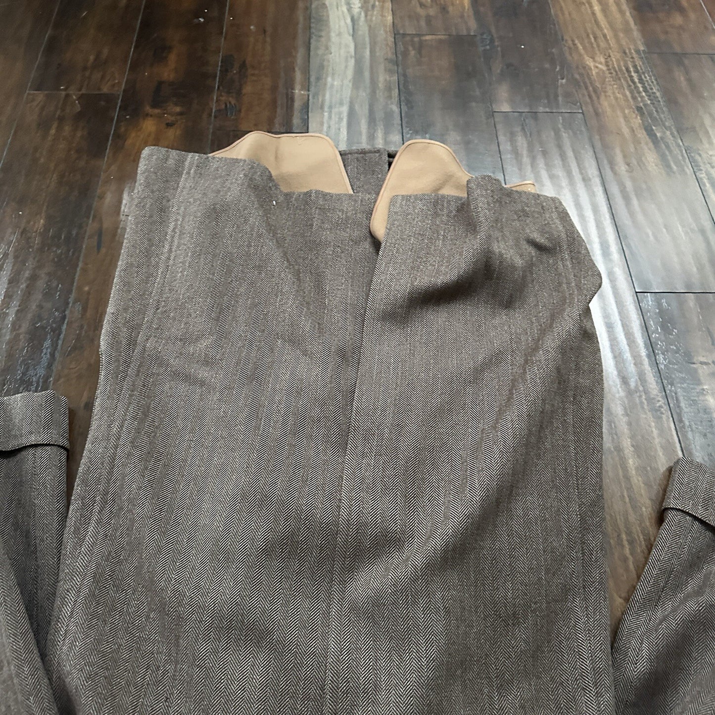 VTG 1960s Barron Anderson Herringbone Wool Overcoat USA Rockabilly 60s Lined