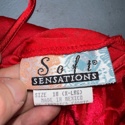 Soft Sensations 80s VTG Women's Lace Trim Satin Mini Slip Lingerie Dress Lot 2