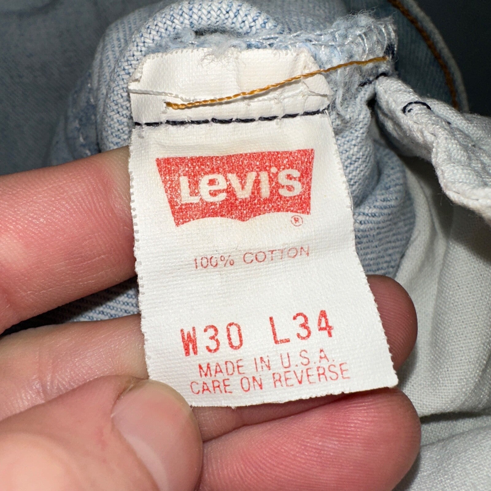 Levis 501 Vintage 90s USA XX Straight Leg Jeans Blue Light Wash 30x34 Act 28x29