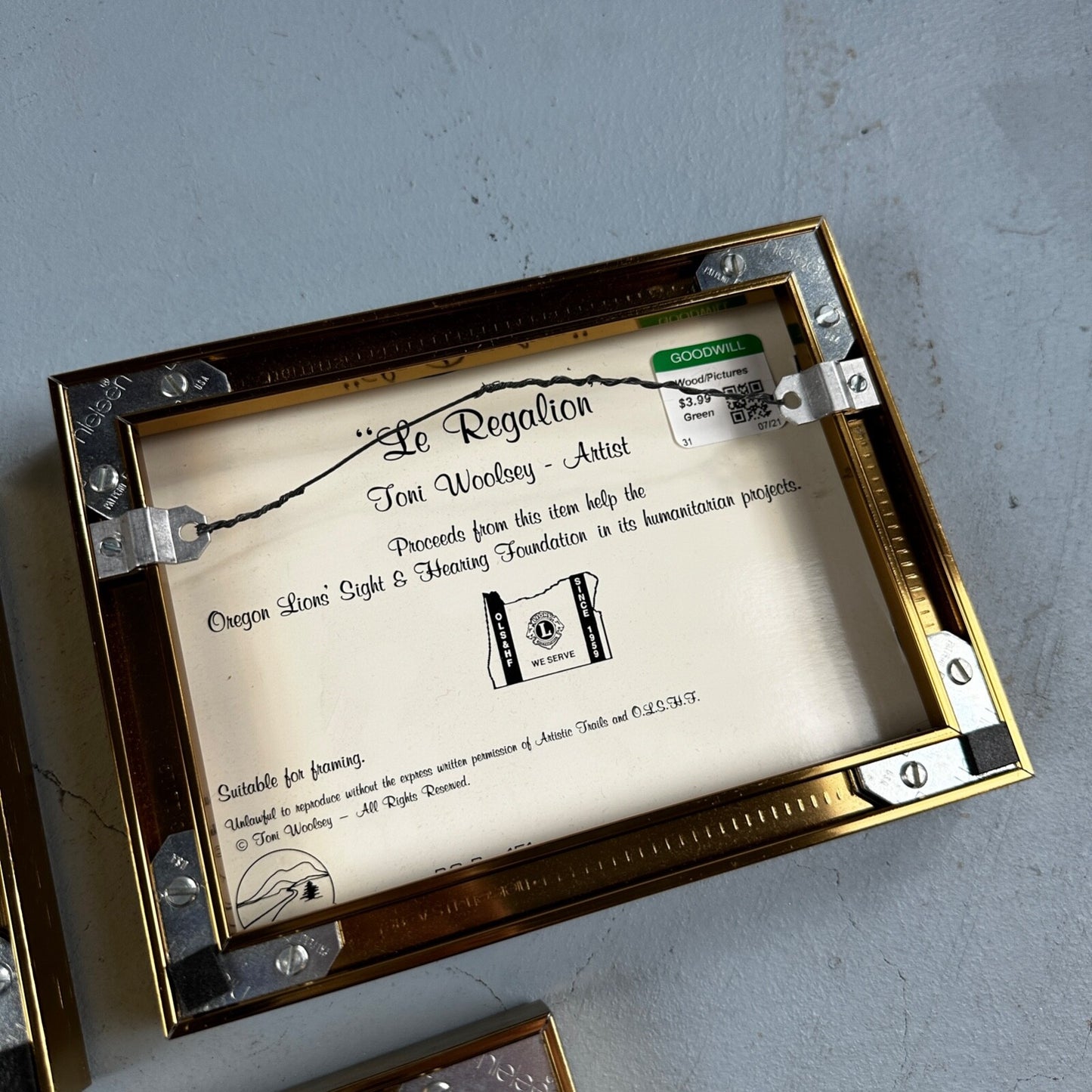 Home Interiors Tiger Framed Picture Toni Woolsey Local Oregon Artist Cats