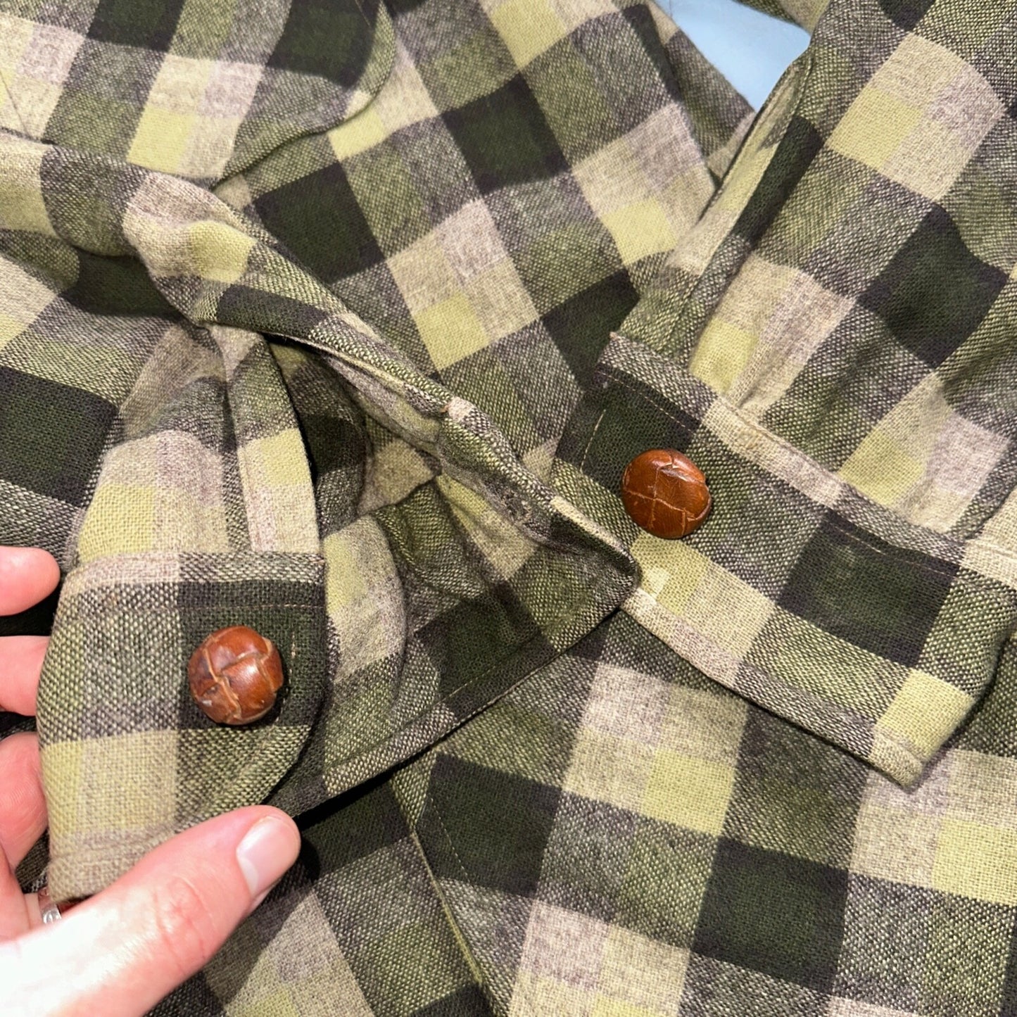 Pendleton 49er Blazer Mens L Yellow Green Wool Plaid Jacket Vintage 60s 1960s