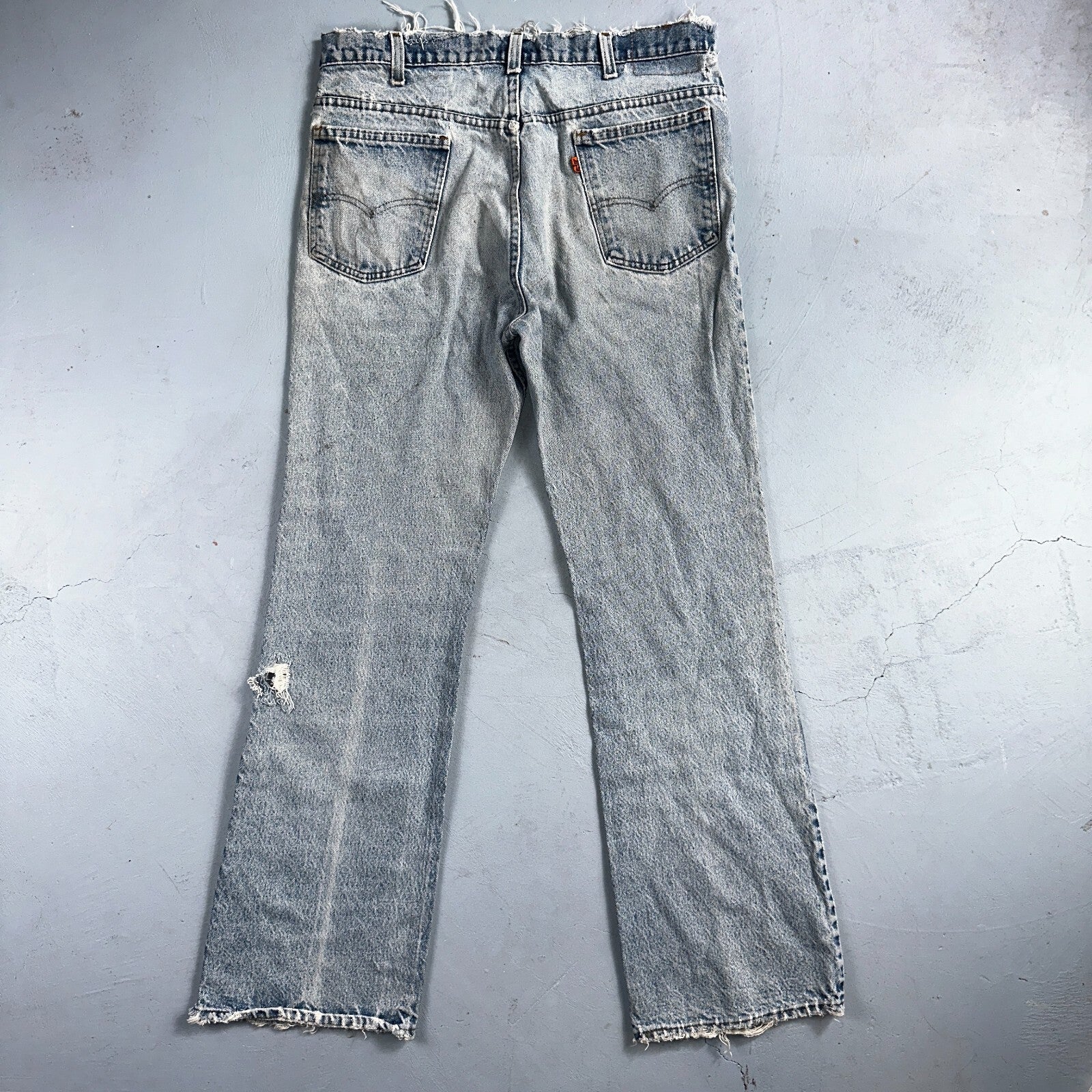 Levis 517 Vintage 80s USA Orange Tab Bootcut Flare Blue Worn Jeans Act 34x31