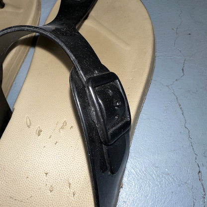 Gezer Slip On Sandals Open Toe Slide Womens 39EU Black Simple Y2K VTG Style