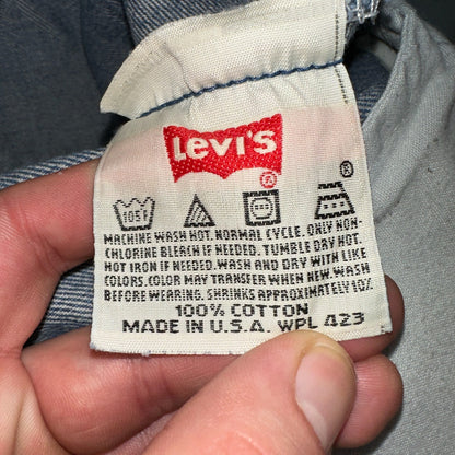 Levis 501 Vintage 90s USA XX Straight Leg Jeans Blue Light Wash 34x36 Act 32x30