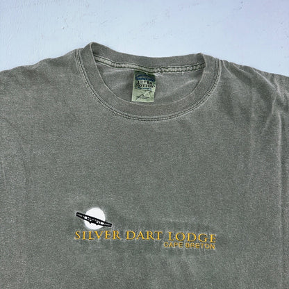 Silver Dart Lodge Y2K VTG T Shirt Cape Breton Green Gildan Embroidery XL
