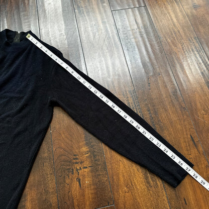 VTG Jantzen Womens Wool Crew Neck Long Sleeve Black Sweater Rockabilly 1960s