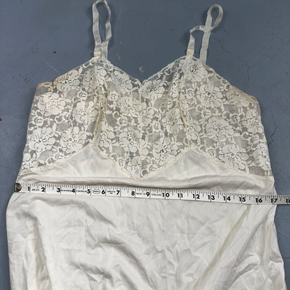 VTG 1960s Aristocraft Lingerie Slip Dress Sleepwear Full Sweep Nightgown Lace