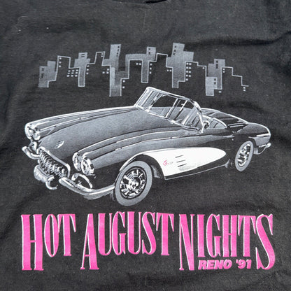Hot August Nights Reno Car 90s VTG T Shirt Fruit Of The Loom 90s USA Flag XL Rap