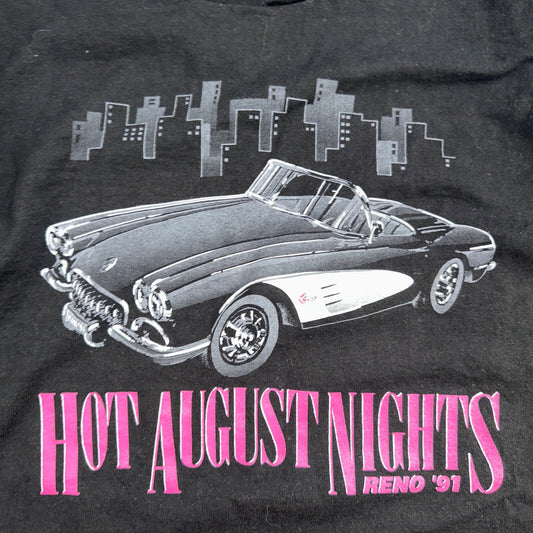 Hot August Nights Reno Car 90s VTG T Shirt Fruit Of The Loom 90s USA Flag XL Rap
