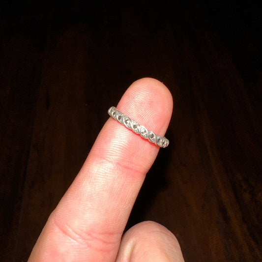 VTG Forget Me Not Sterling Silver??? Wedding ANNIVERSARY Band Ring Cute