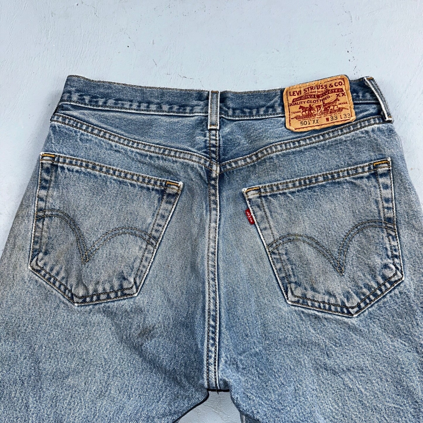 Levis 501 Vintage Y2K XX Straight Leg Jeans 90s Blue Med Wash 33x33 Act 30x30
