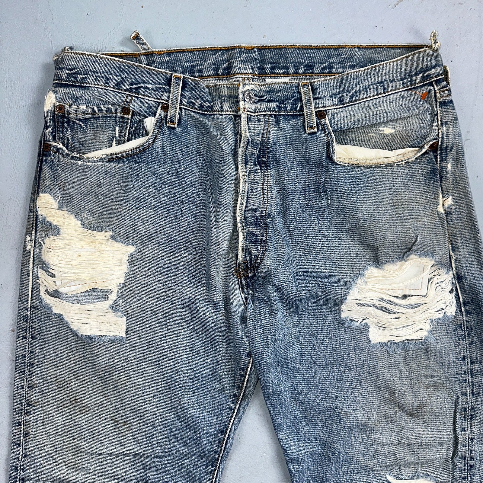 Levis 501 Vintage Y2K 90s XX Straight Leg Jeans Blue Light Wash 38x30 Act 36x30
