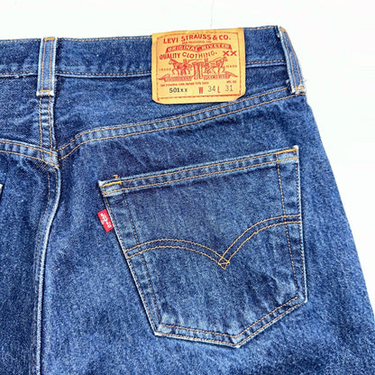 Levis 501 Vintage Y2K 90s XX Straight Leg Jeans Blue Med Wash 34x31 Act 32x27