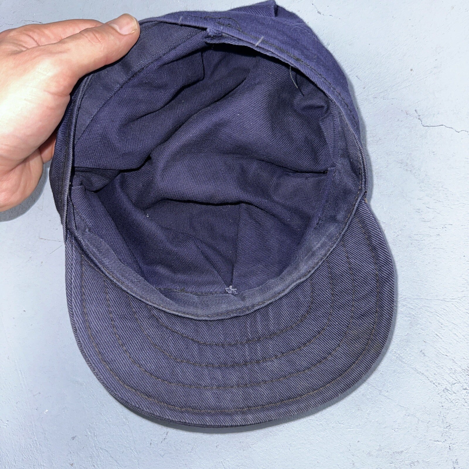 Vintage 1960s 60s Carhartt Union Workwear Engineer Cap Hat Conductor Heart Logo