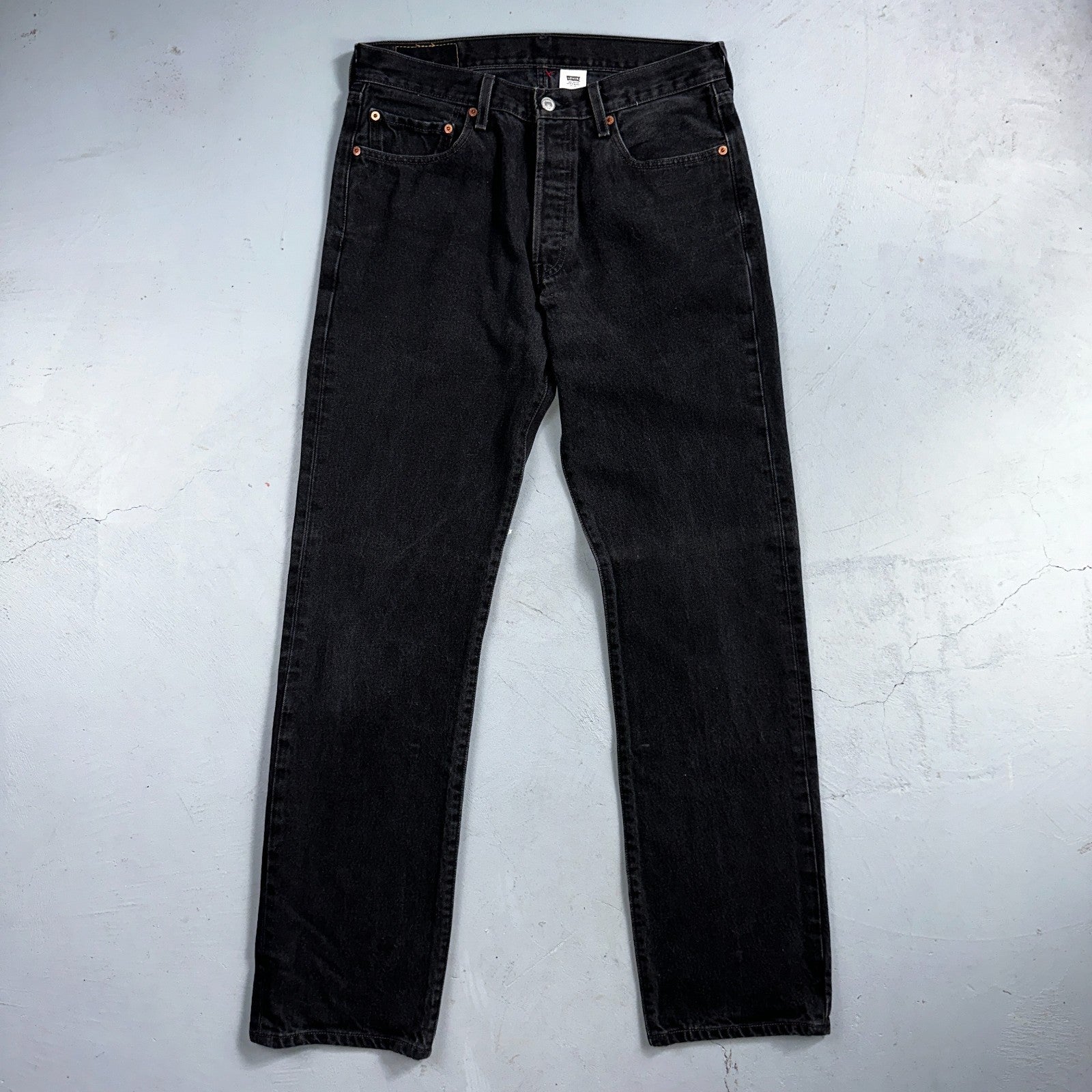 Levis 501 Vintage Y2K 90s XX Straight Leg Jeans Black Faded Wash 33x34 Act 32x33