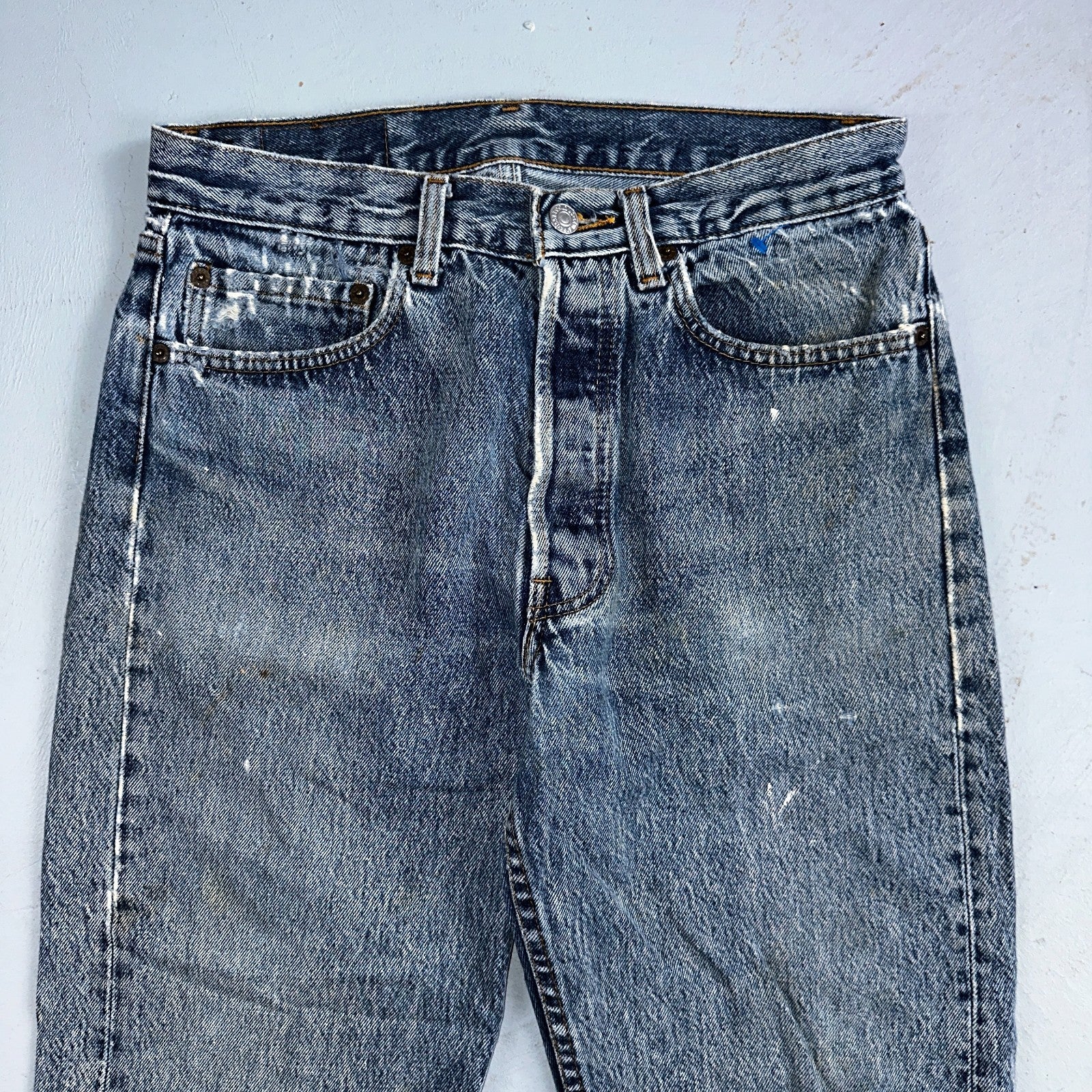 Levis 501 Vintage 80s USA XX Straight Leg Jeans Blue Light Wash 31x34 Act 30x32