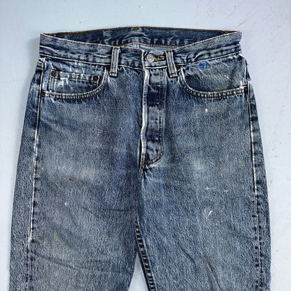 Levis 501 Vintage 80s USA XX Straight Leg Jeans Blue Light Wash 31x34 Act 30x32