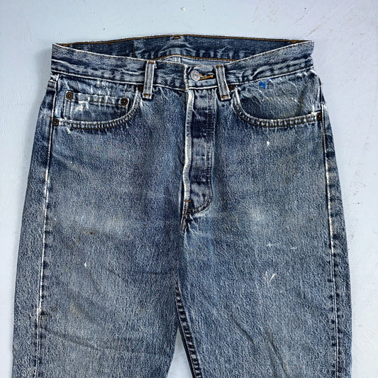 Levis 501 Vintage 80s USA XX Straight Leg Jeans Blue Light Wash 31x34 Act 30x32