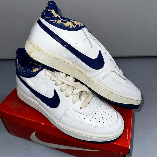 1983 Original Nike Sky Force 3/4 Sneaker White Blue 4114 Jordan OG Vintage Sz 10