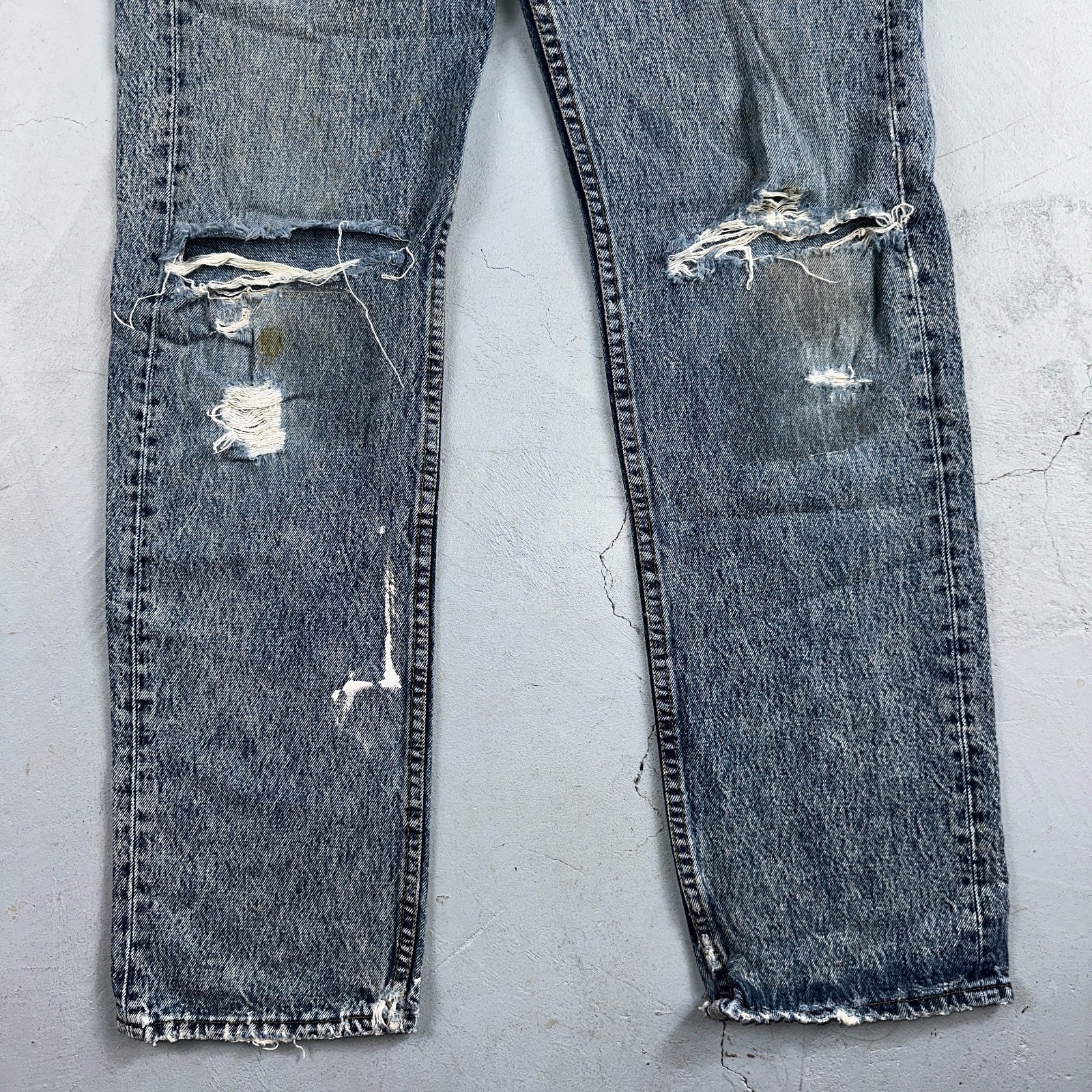 Levis 501 Vintage 80s USA XX Straight Leg Jeans Blue Light Wash 31x34 Act 30x32