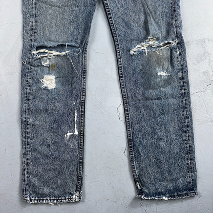 Levis 501 Vintage 80s USA XX Straight Leg Jeans Blue Light Wash 31x34 Act 30x32