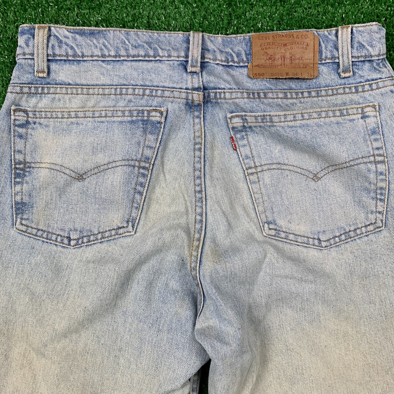 Levis 550 Vintage 90s Tapered Leg XX USA Jeans 34X36 Relaxed Fit Light Act 31x35