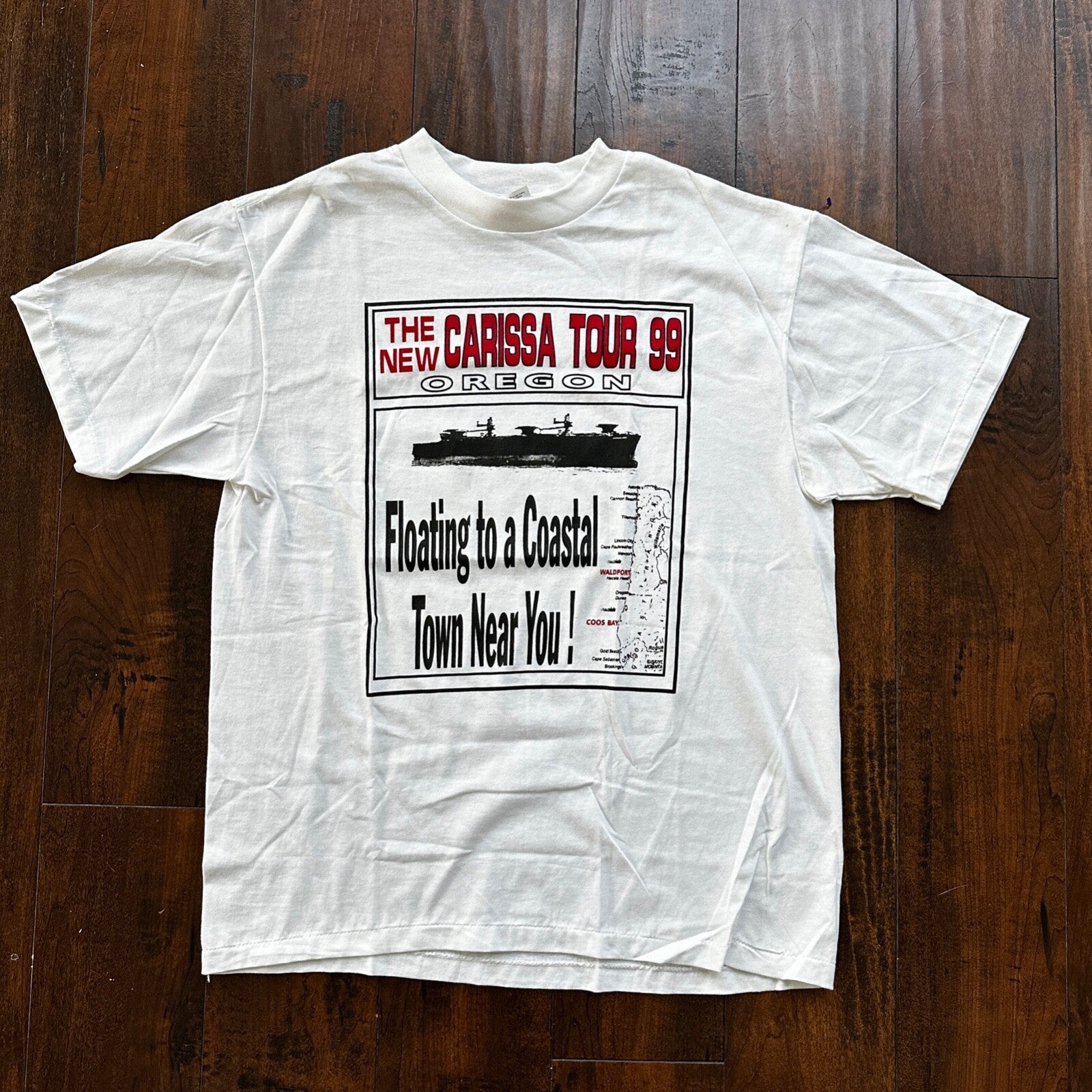 Oneita Carissa Tour 1999 Oregon Coast Vintage T Shirt 90s Single Stitch Ship Art