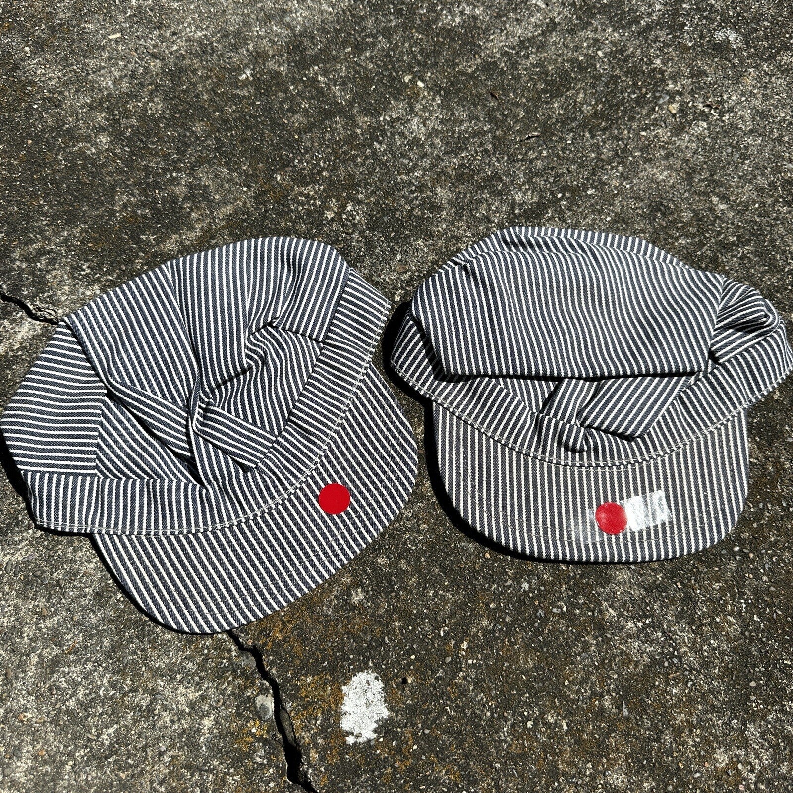 Railroad Engineer Striped Conductor Hat Cap Blue White Trucker 7 3/8 Rockabilly