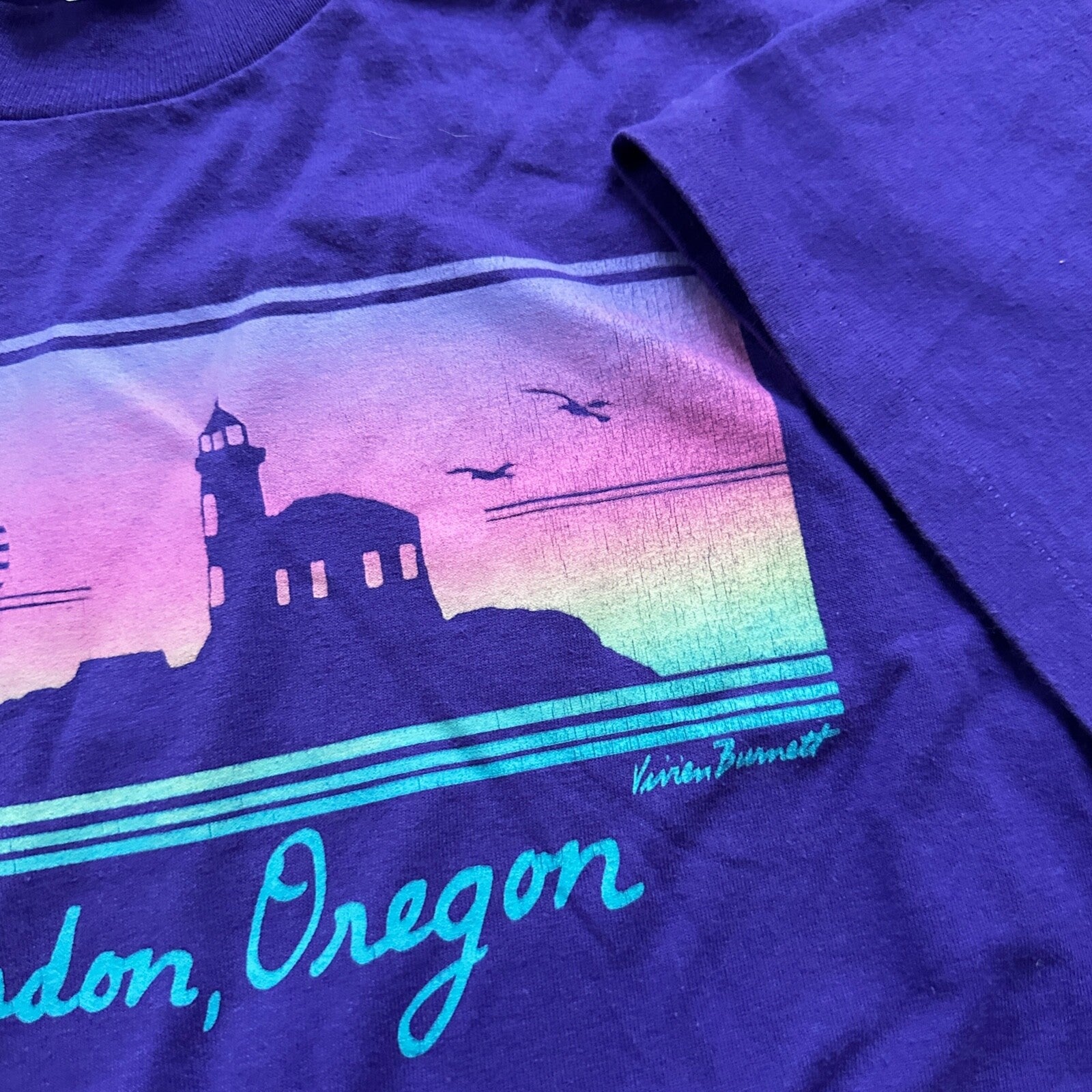 Bandon Oregon Vintage T Shirt 80s Hanes 50/50 PDX Portland Sea Ocean Travel