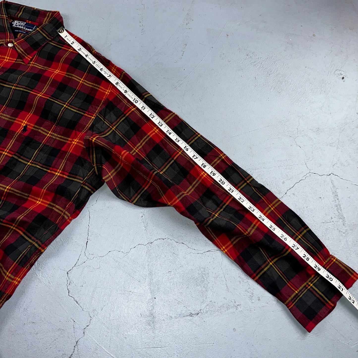 Polo Ralph Lauren Mens Long Sleeve Button Down Shirt Size L Plaid Green Red