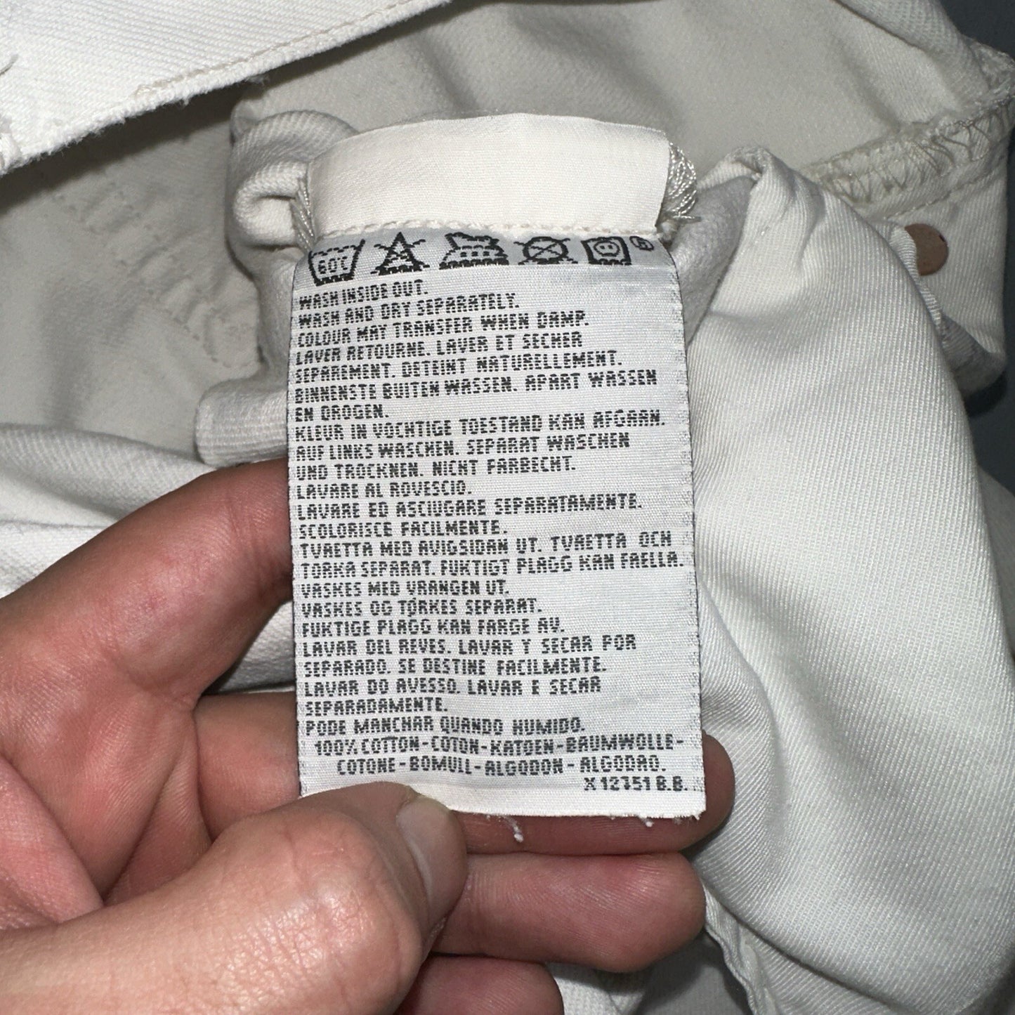 Levis 501 Vintage 90s XX Straight Jeans White Bleached 36x36 Act 30x28 Altered