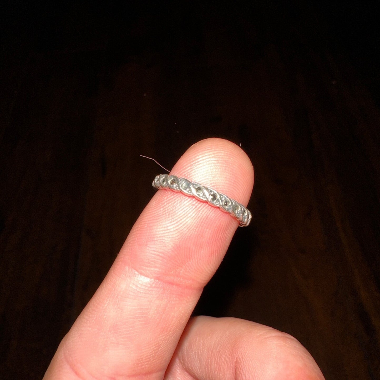 VTG Forget Me Not Sterling Silver??? Wedding ANNIVERSARY Band Ring Cute